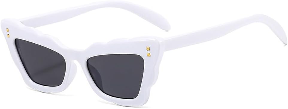 

Популярные модные женские солнцезащитные очки «кошачий глаз» в стиле ретро с заклепками, мужские солнцезащитные очки с градиентным переходом цвета и защитой от УФ-излучения UV400 TKKTLLT, White Grey