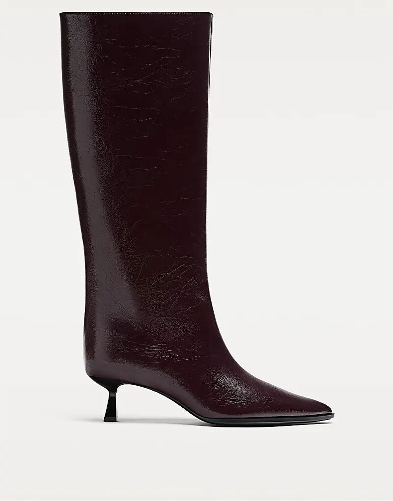 Ботильоны Stradivarius Kitten Heel в бордовом цвете
