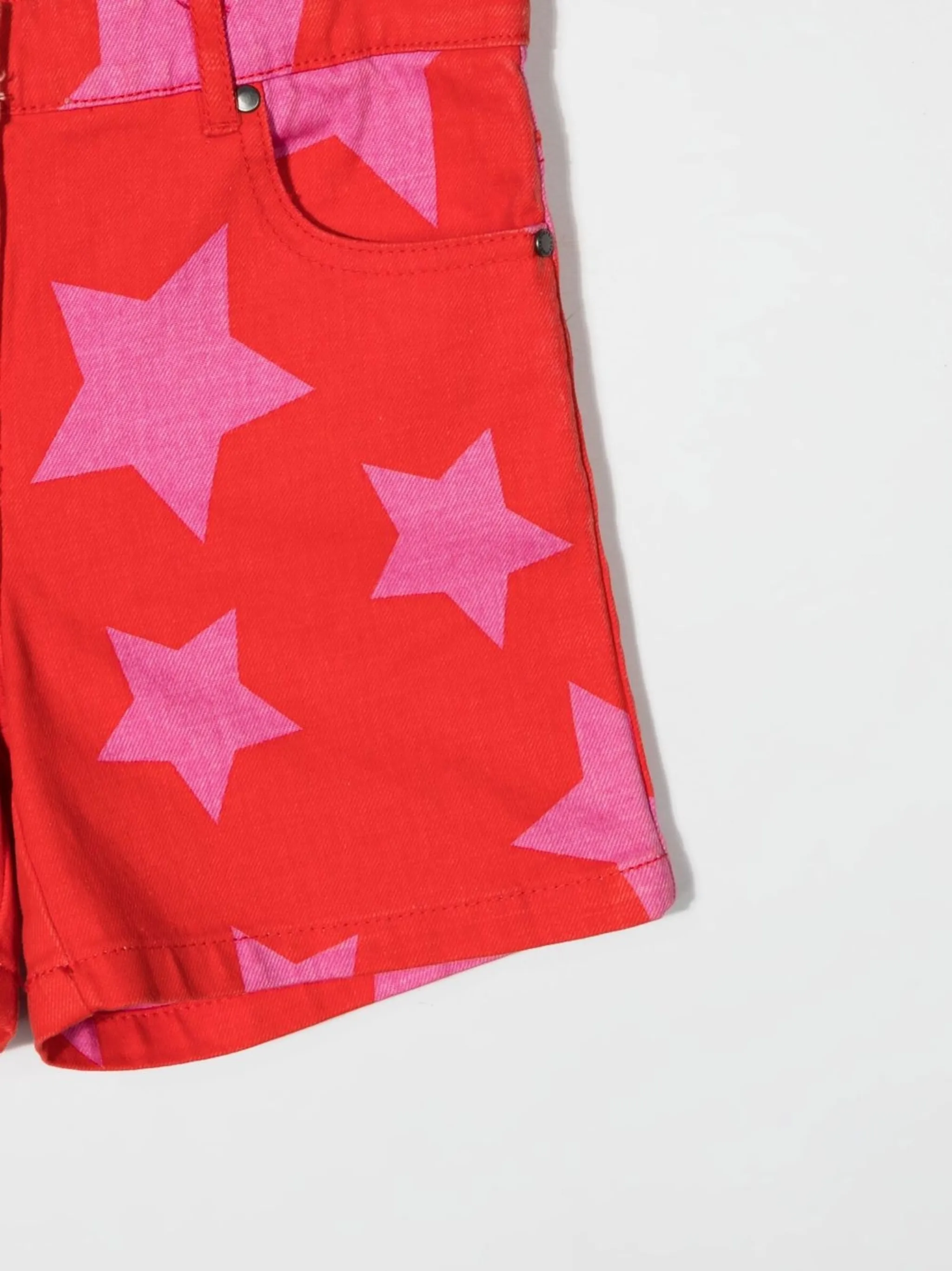 Джинсовые шорты с принтом Stella Mccartney Kids, красный — фото 3