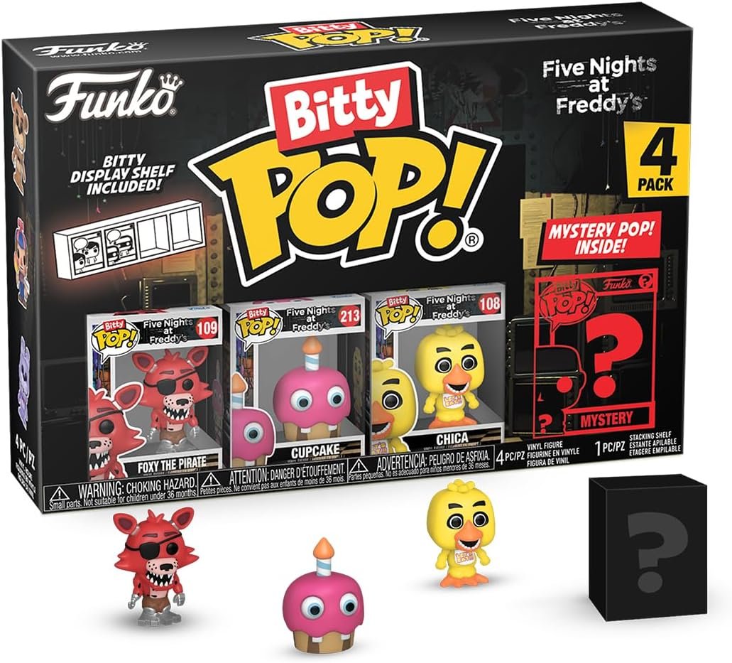 

Five Nights at Freddy's Bitty 4 упаковки кексов Foxy Chica размером 2,5 см Funko Pop!