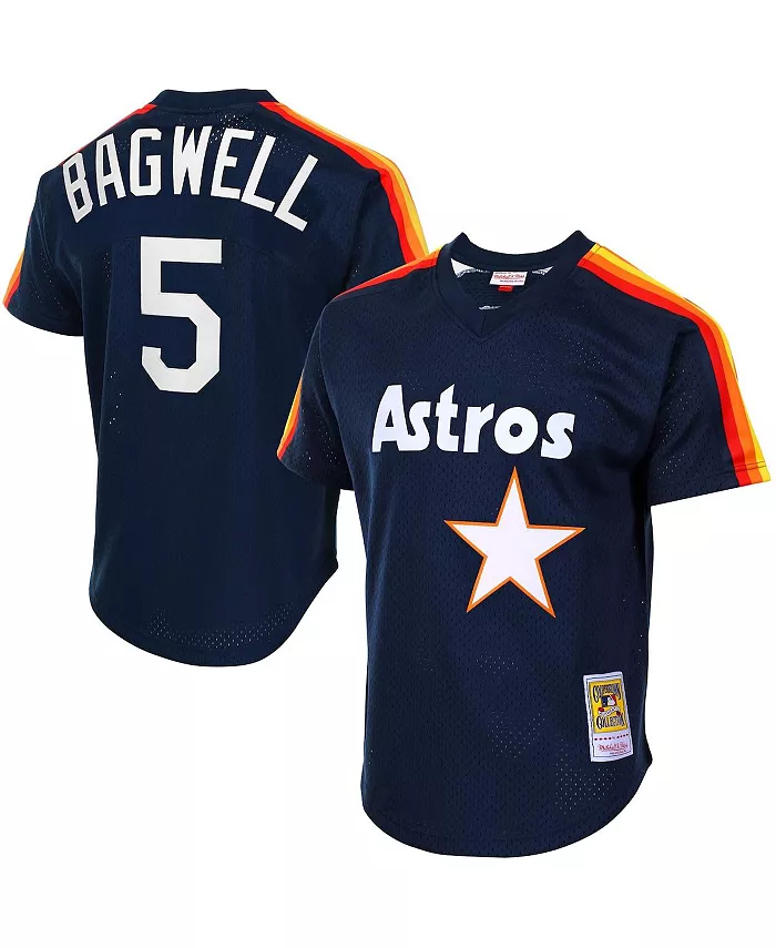 

Мужская бейсбольная тренировочная майка Jeff Bagwell в синем цвете Houston Astros Cooperstown с сетчатыми вставками Mitchell & Ness