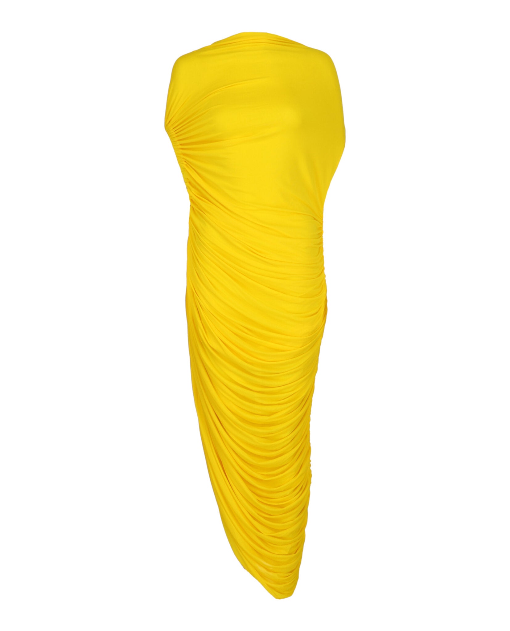 

Асимметричное драпированное платье миди Salvatore Ferragamo, желтый