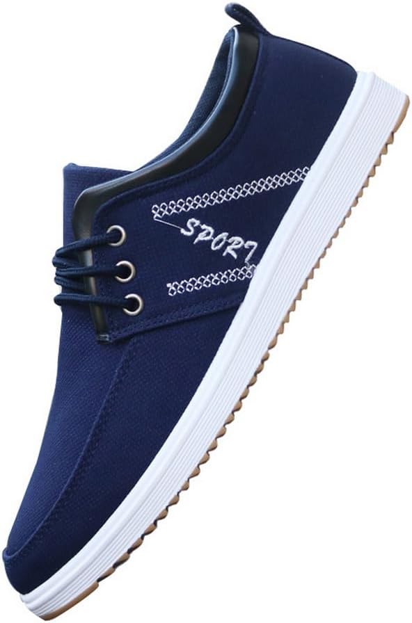 

Повседневные кроссовки для мужчин, тканевые туфли на шнуровке, низкие ходовые обувь Tazimall, синий