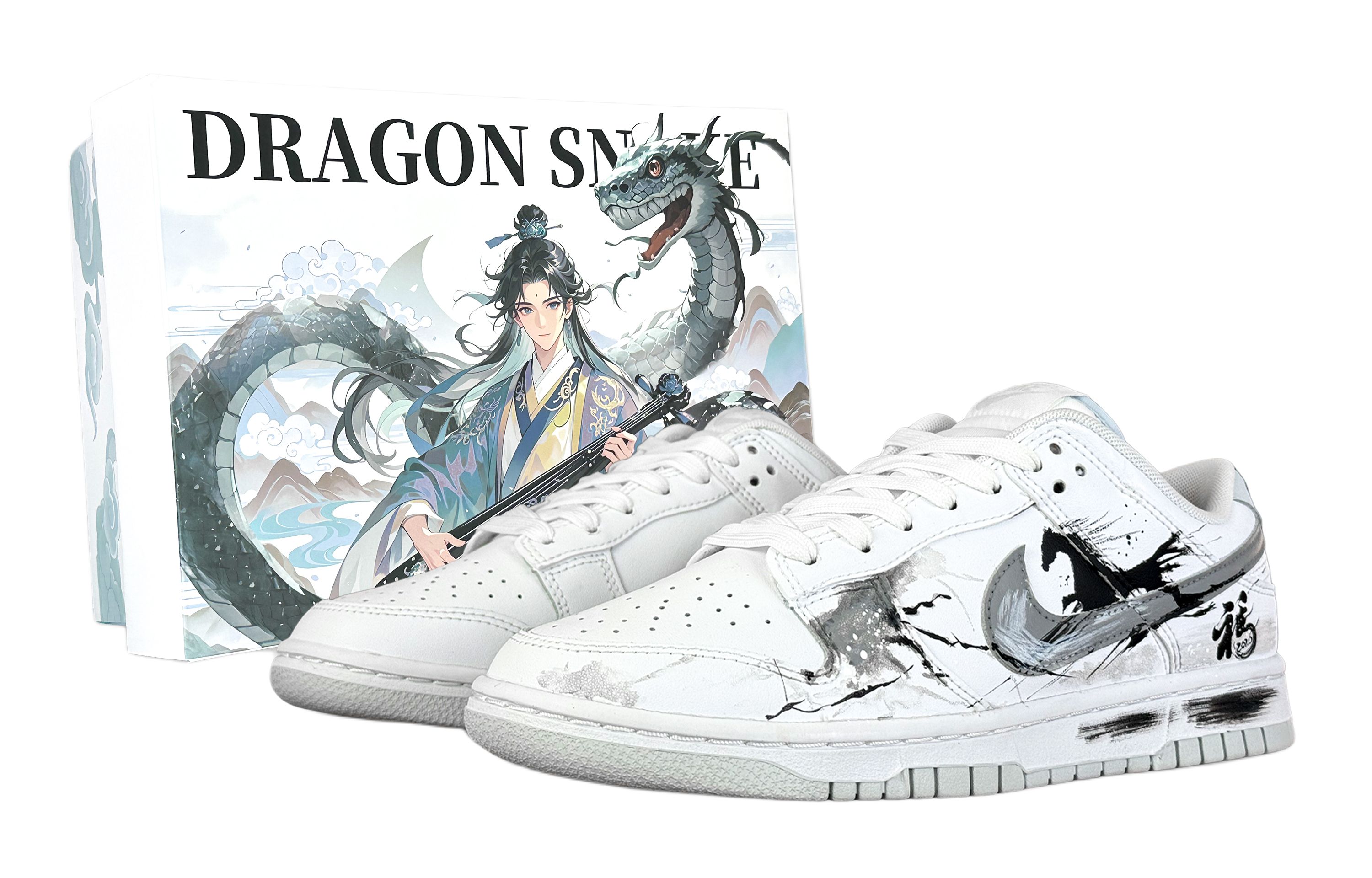 

Nike Низкие скейтбордические кроссовки Dunk Sea Salt Bubbles, White Xuan Jumping Horse, специальная упаковка, износостойкие