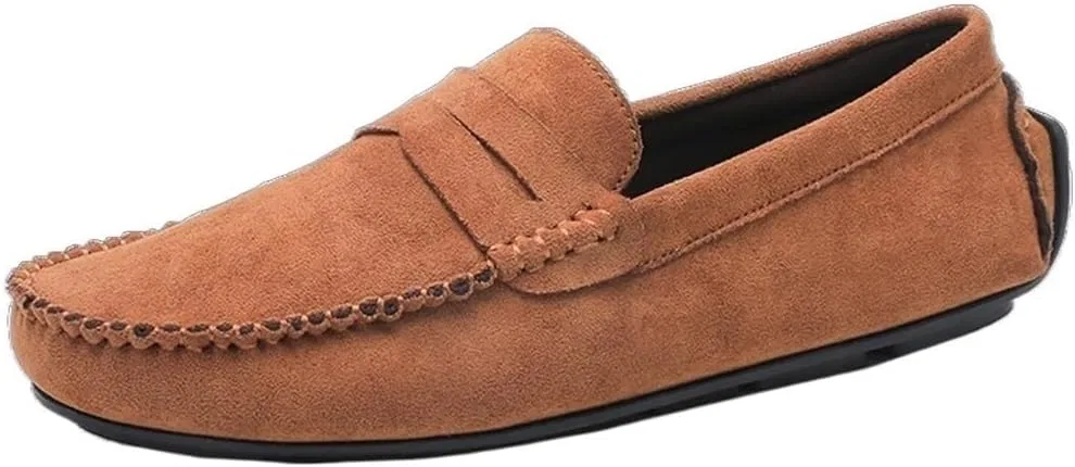 Лоферы из натуральной кожи с замшевым верхом, Brown DHFIRUFSHLO
