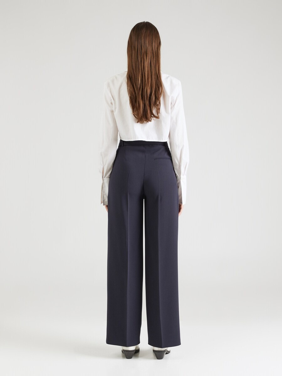 Брюки со складками спереди BOSS Wide leg Pleat-Front Pants Tapiana, темно-синий — фото 4