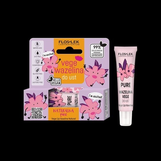 

Чистый натуральный вазелин для губ, 10 г Floslek, Lip Care Vege, FLOS-LEK