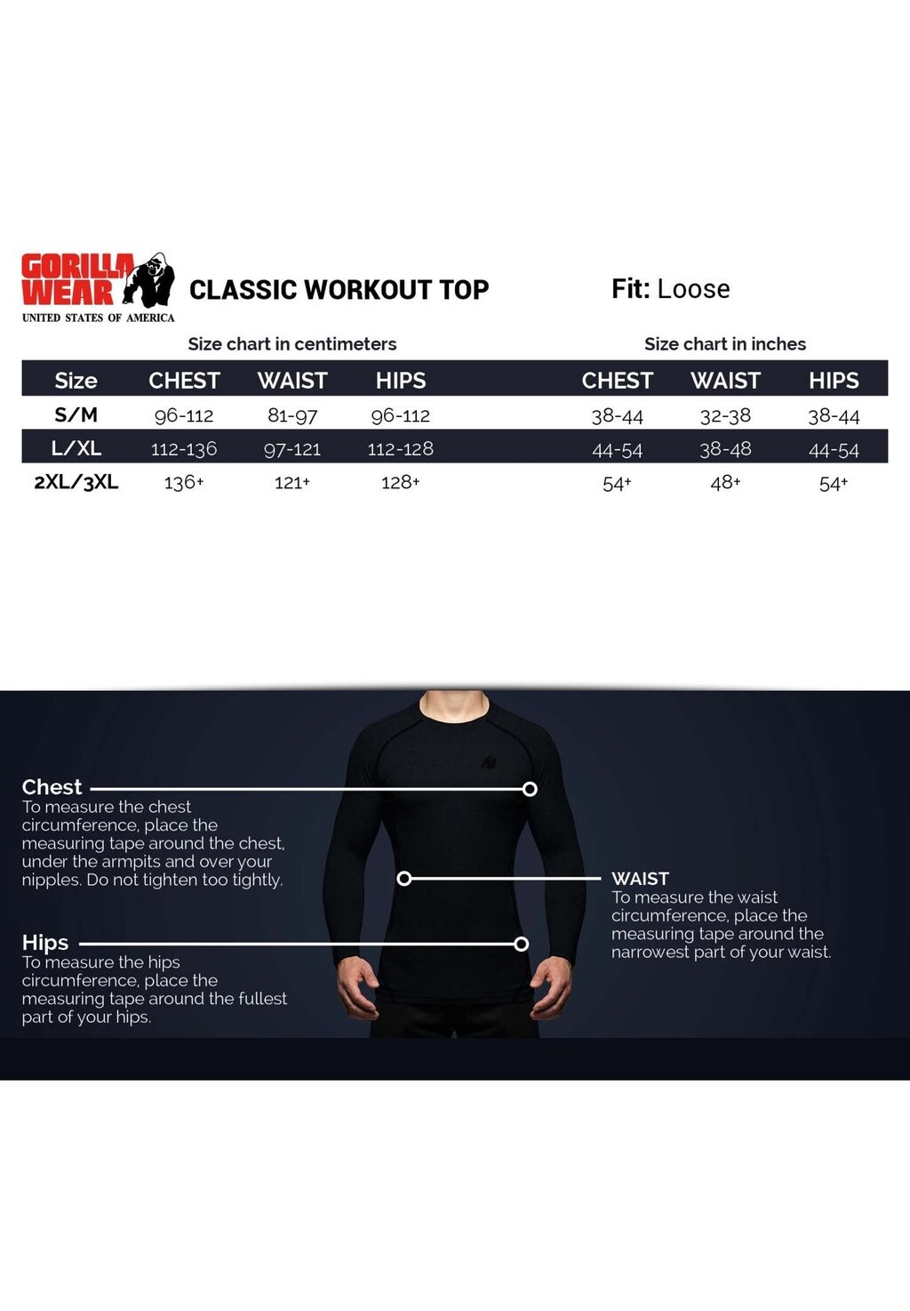 

Принт на футболке CLASSIC WO Gorilla Wear, черный