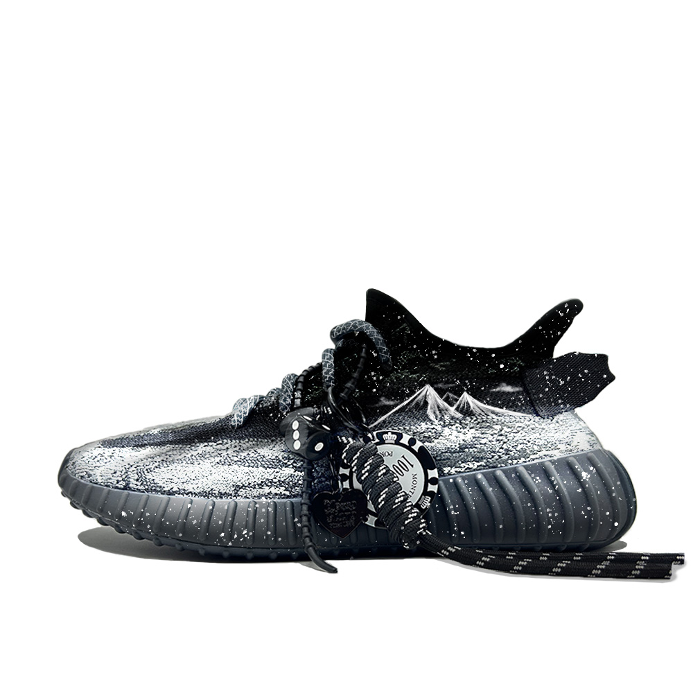 Adidas Originals Кроссовки Yeezy Boost 350 V2 Snow Covered Norman с низким верхом, противоскользящие, унисекс, черные