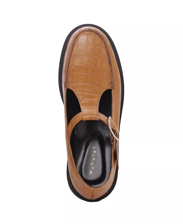 Гала Плоские Кожаные Туфли Мэри Джейн Maguire Shoes, желтый — фото 3