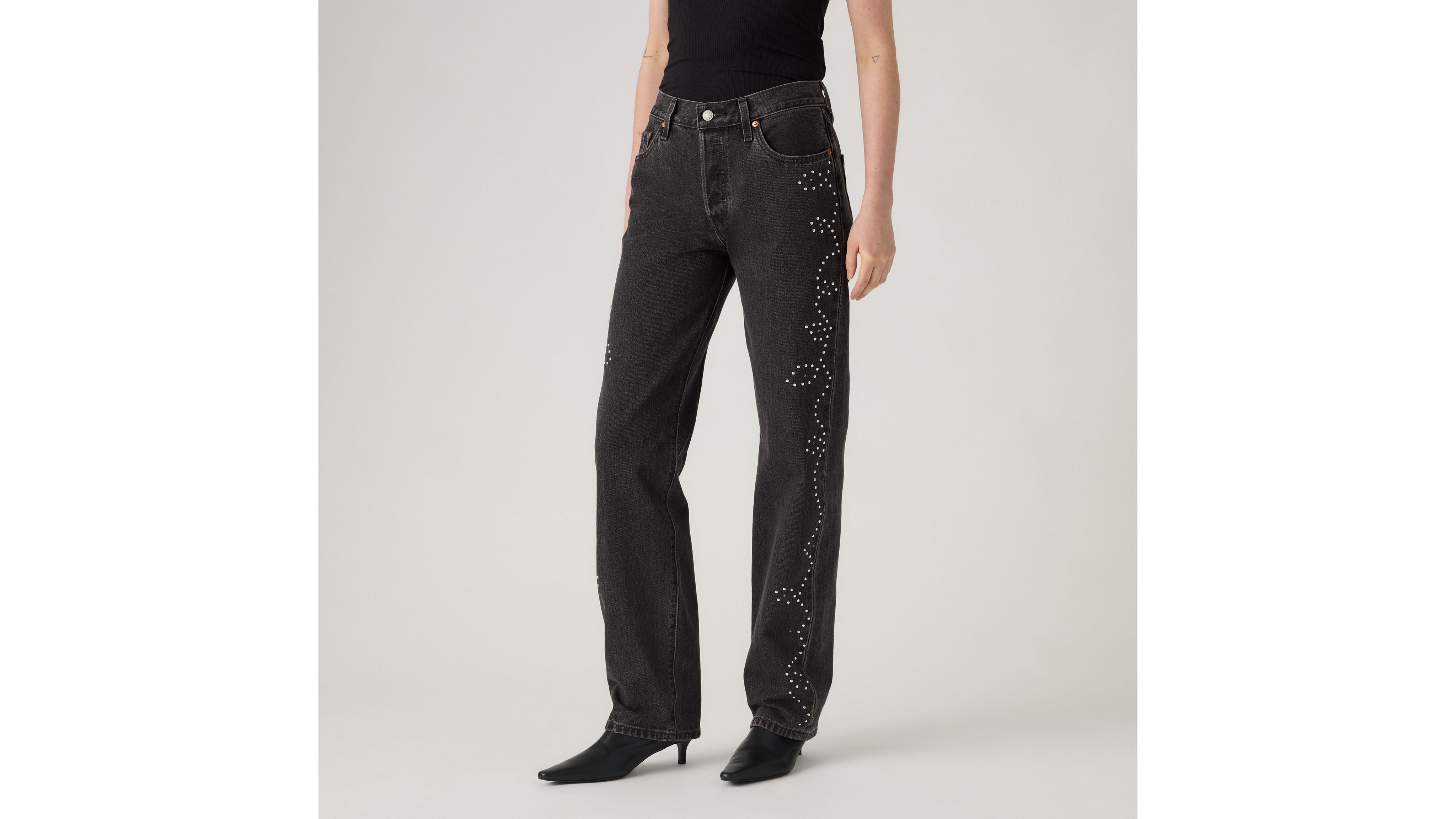 Женские джинсы 501 90-х годов Levi's, Bejeweled - Black — фото 2