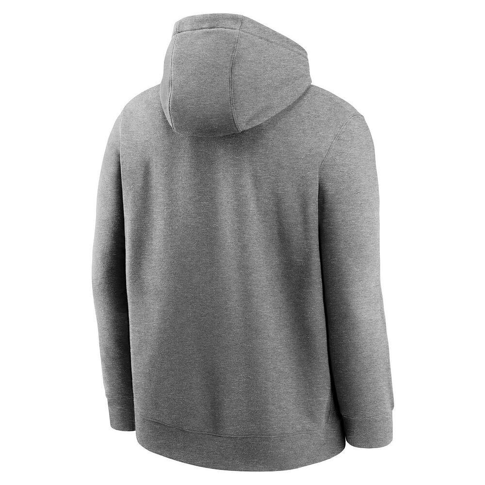 Мужской флисовый пуловер с капюшоном Nike Heather Grey Ohio State Buckeyes Primetime Evergreen Club, цвет Osu Grey — фото 3