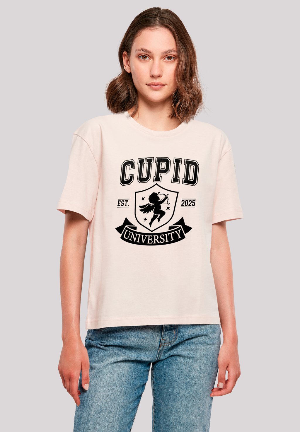 

Футболка с принтом CUPID UNIVERSITY VALENTINSTAG F4NT4STIC, розовый