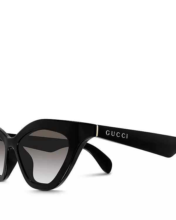 Солнцезащитные очки «кошачий глаз», 52 мм Gucci, черный — фото 3