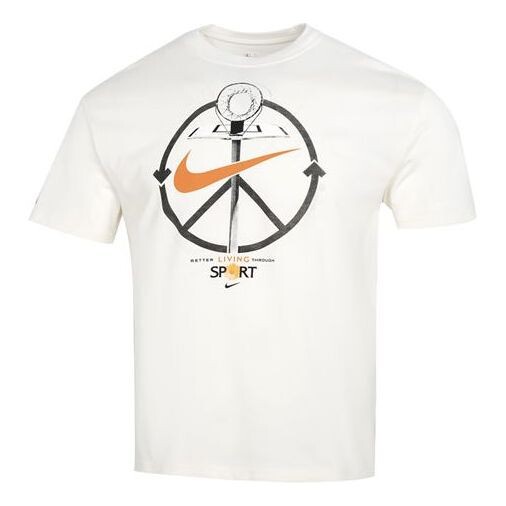 

Футболка Nike Alphabet Logo Athleisure Casual Sports Short Sleeve White, мультиколор