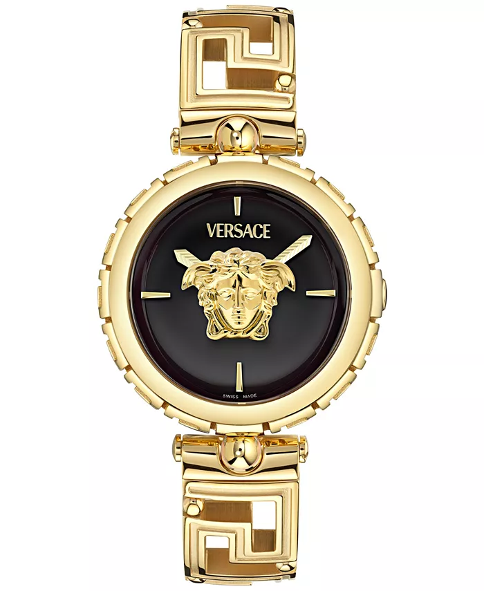 

Женские наручные часы Swiss Medusa Jewel с позолоченным браслетом, 34 мм Versace