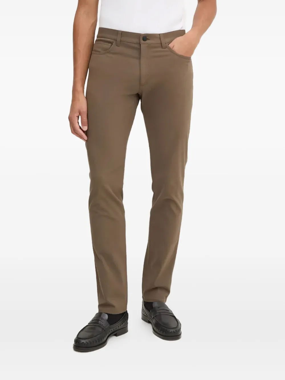 

Брюки с застежкой на молнию и пятью карманами Theory, коричневый