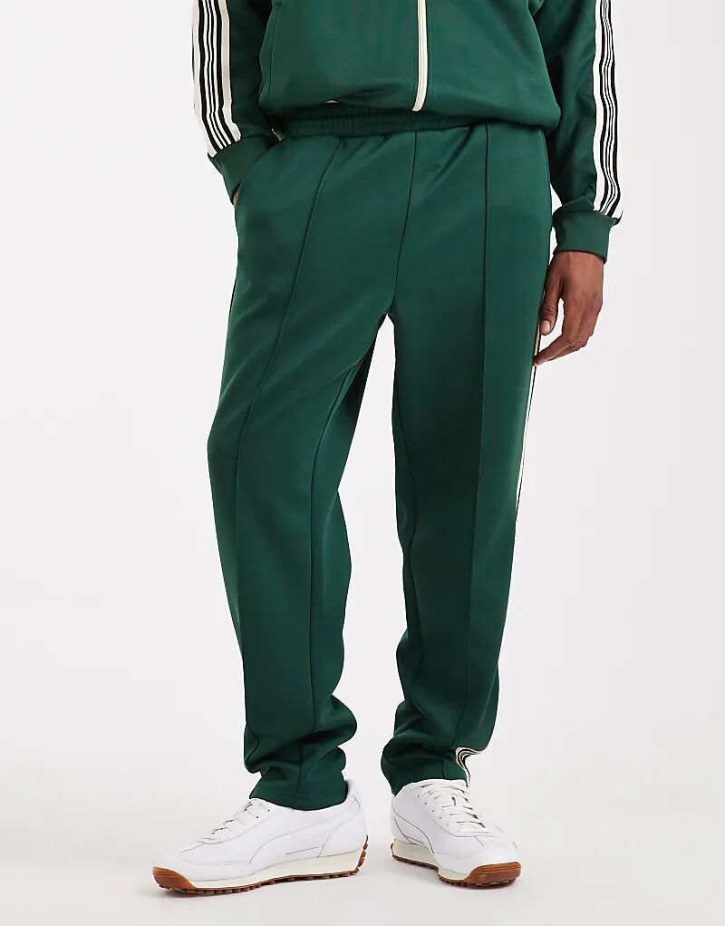 

Спортивные брюки ONLY & SONS с передним швом и полосками по бокам темно-зеленого цвета