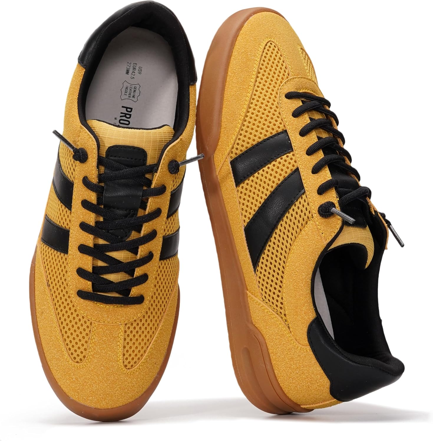 

Мужские кроссовки Project Cloud - стелька из пены с эффектом памяти - легкие и нескользящие повседневные туфли на шнуровке для мужчин - мужская повседневная мода (HIS VERDY), Mustard