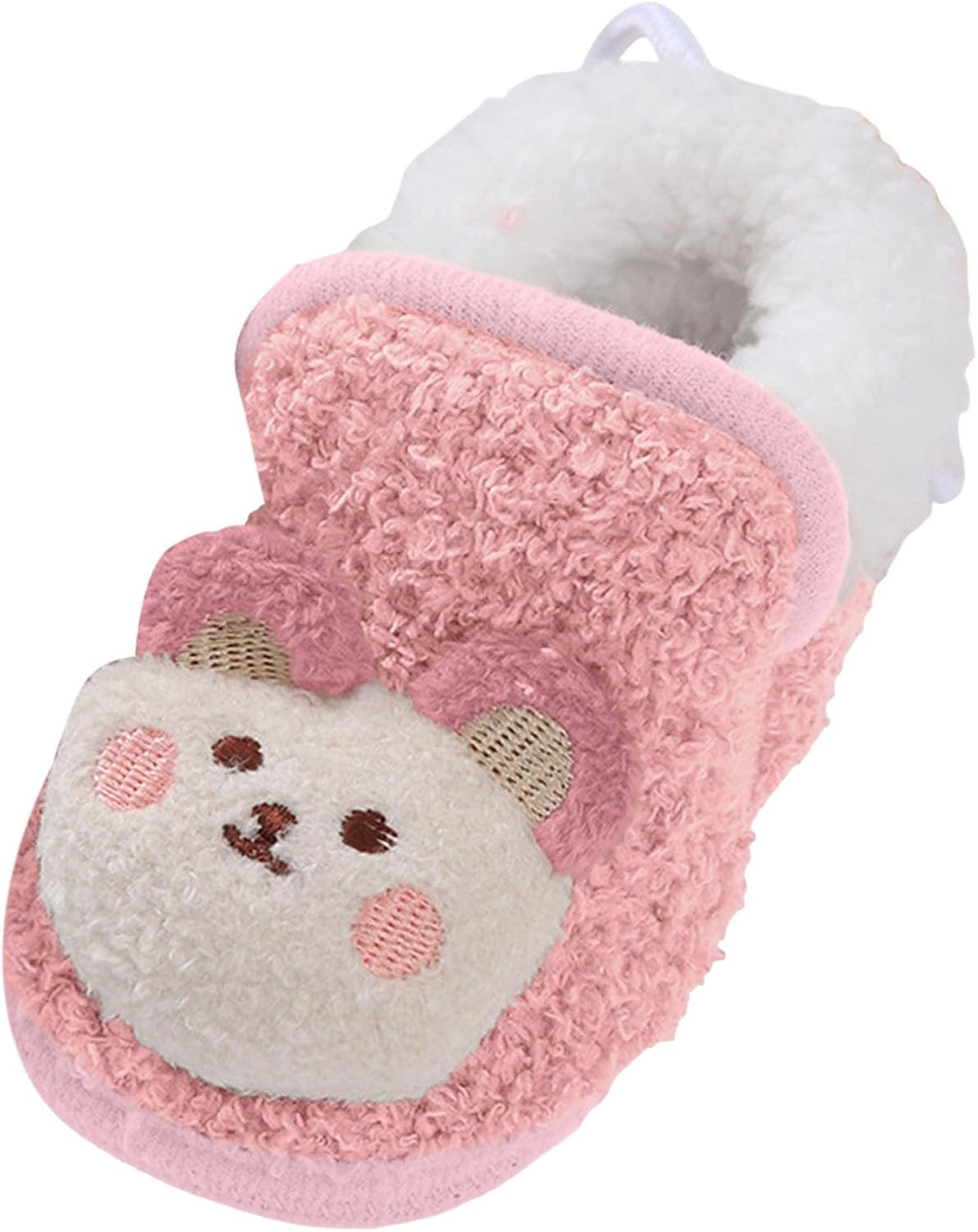 

IWIHMIV Зимние плюшевые ботинки для новорожденных, детские мальчики и девочки, флисовые пинетки, теплые ботильоны, мягкие нескользящие хлопковые туфли, Pink