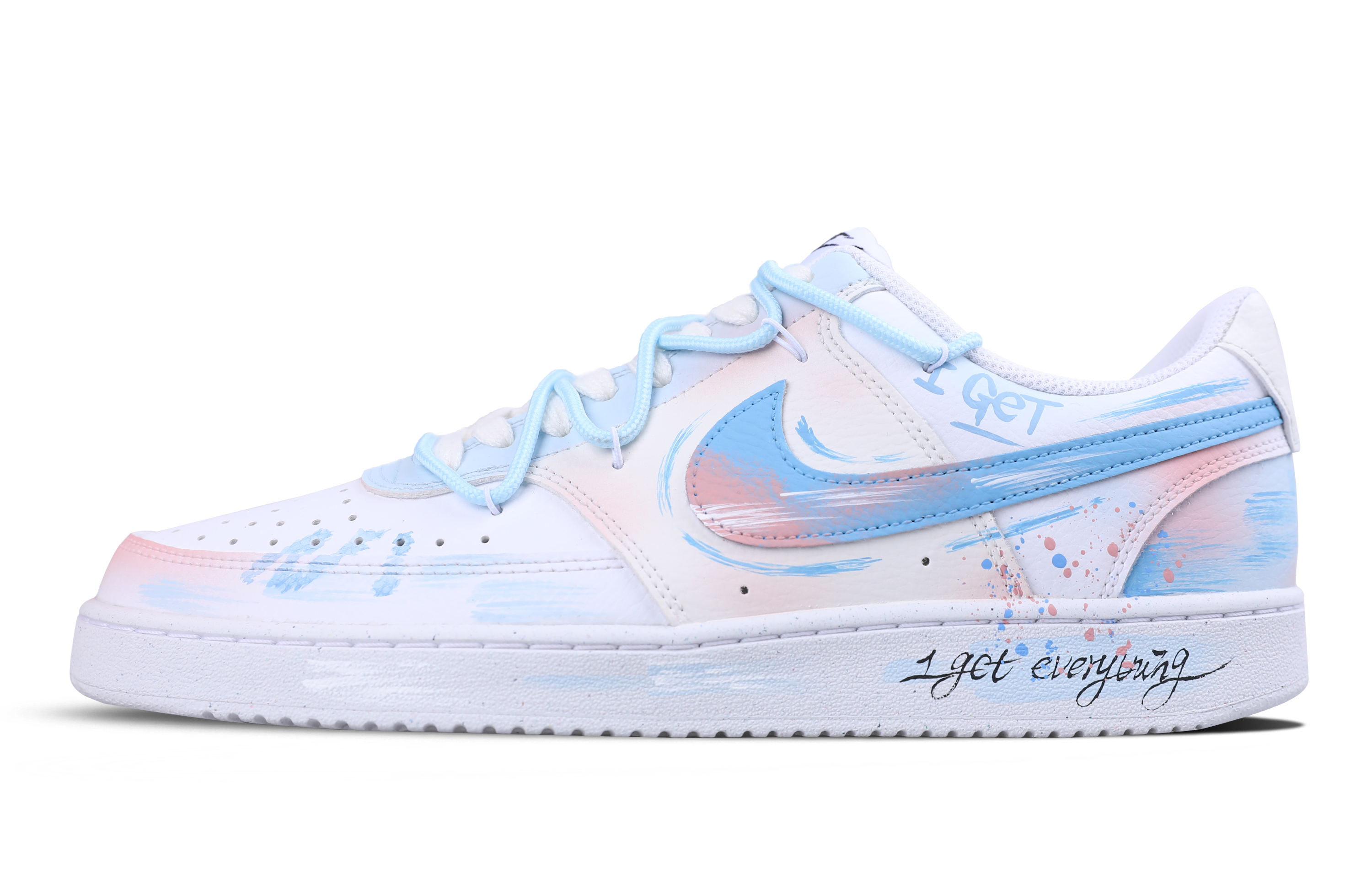 

Кроссовки Nike Court Vision 1 Skateboarding Shoes Women's Low-top White/Blue, голубой, Синий, Кроссовки Nike Court Vision 1 Skateboarding Shoes Women's Low-top White/Blue, голубой