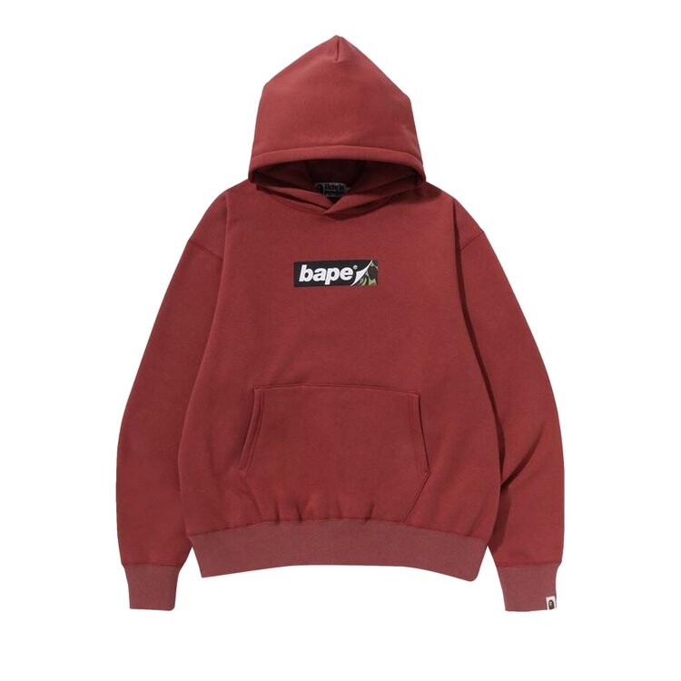 

Худи BAPE Smooth Logo Relaxed Fit Hoodie, красный