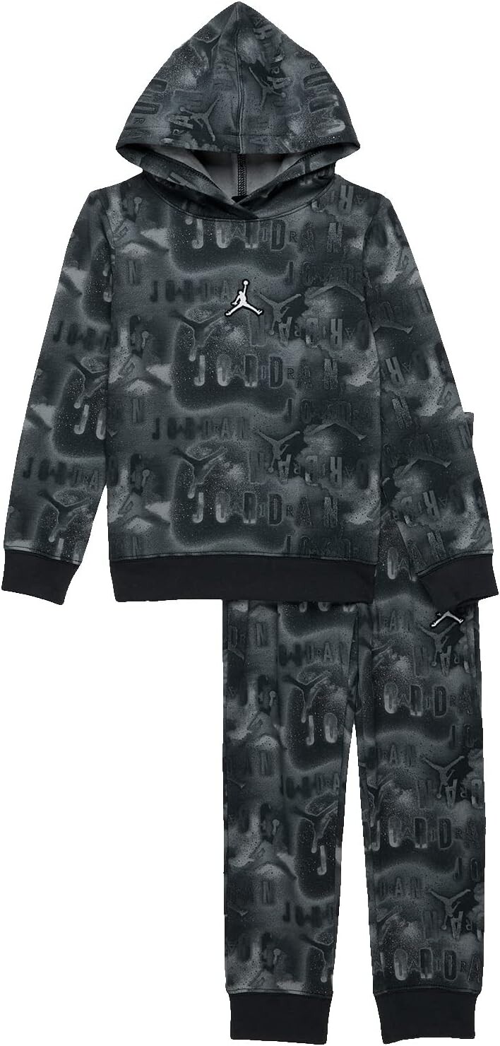 

Детский набор Jordan Essentials All Over Print Fleece Pullover Set, черный