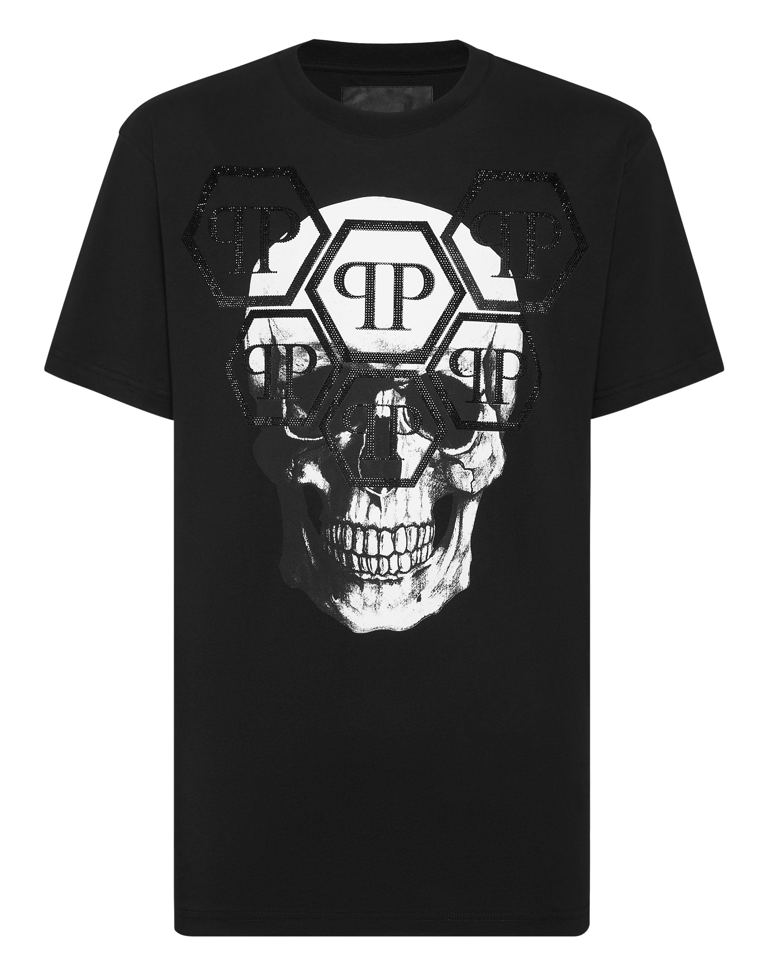 

Футболка с круглым вырезом SS Stones Skull PHILIPP PLEIN, черный