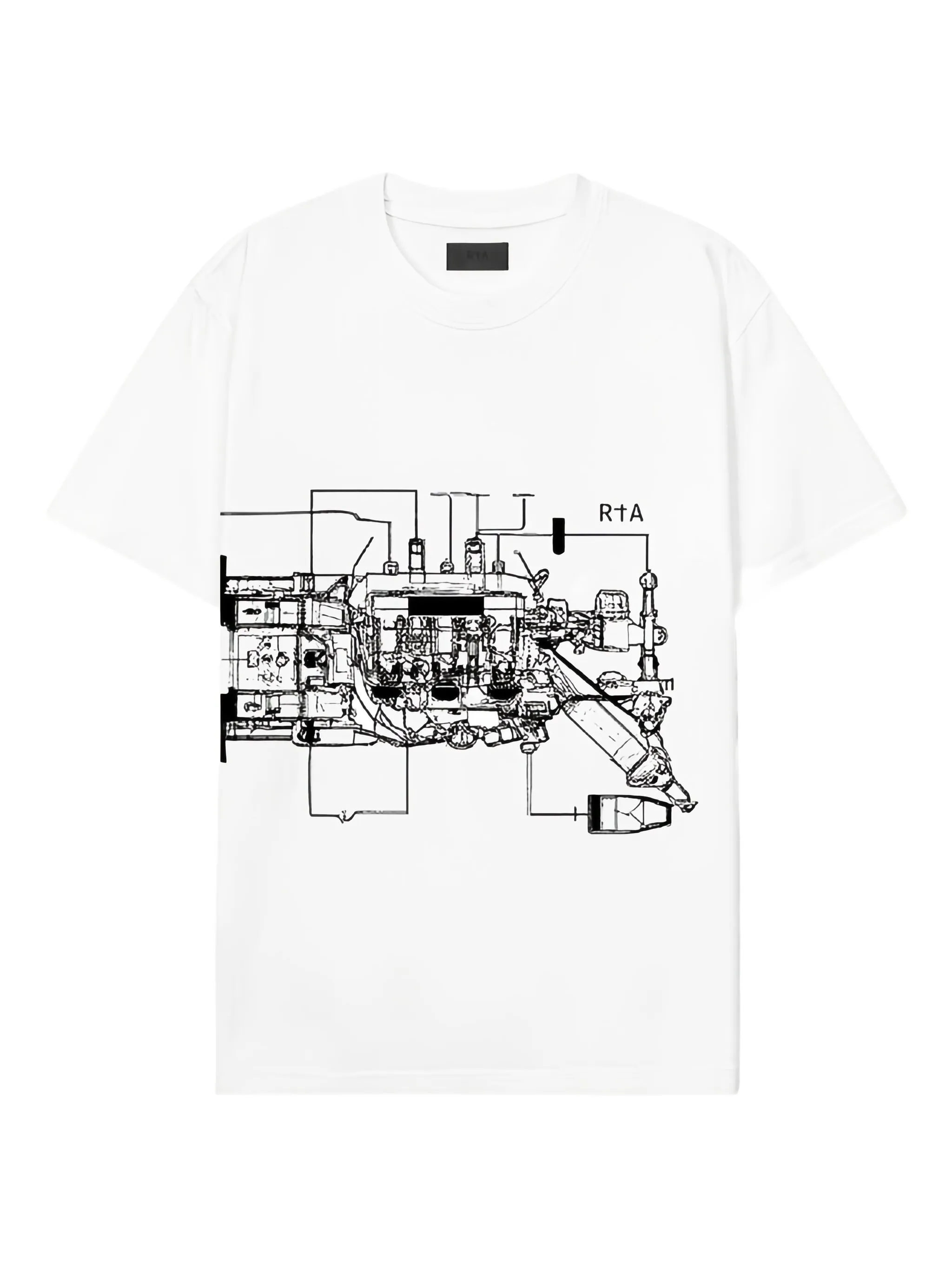 

Футболка Diagram Moto с графичным принтом Rta, белый