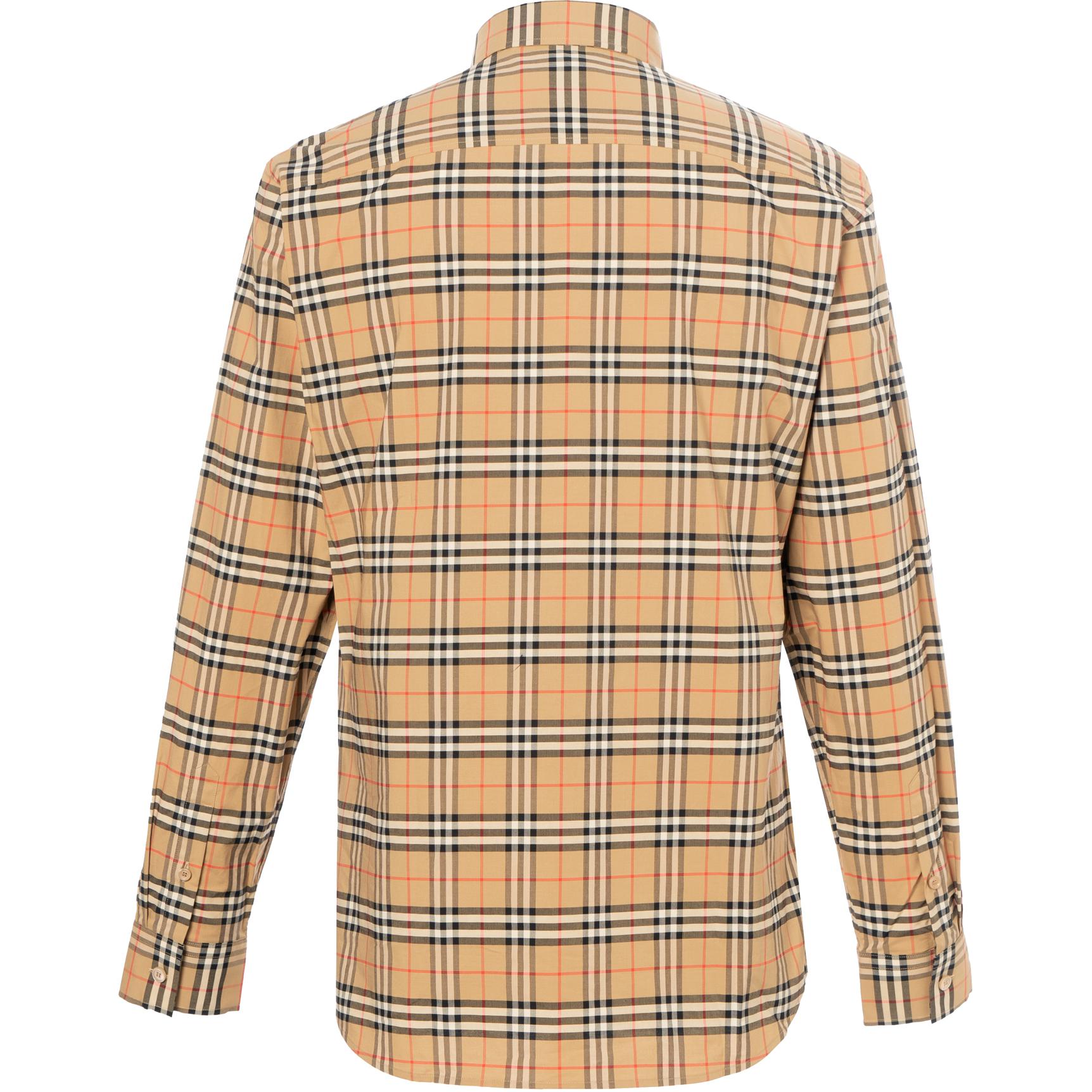 Футболка Burberry мужская клетчатая, бежевая — фото 2