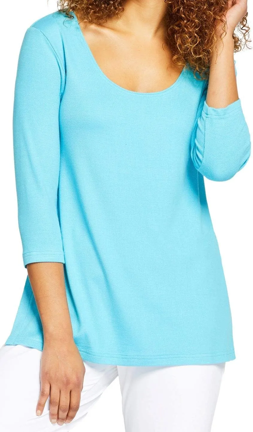 

Sympli Womens Edge Scoop Neck T Rib Knit Style L7225R-2