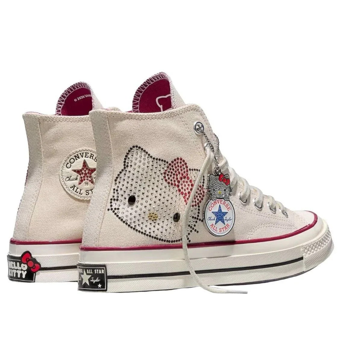 Кроссовки Converse x Hello Kitty Chuck Taylor 70 'Swarovski', белый — фото 2