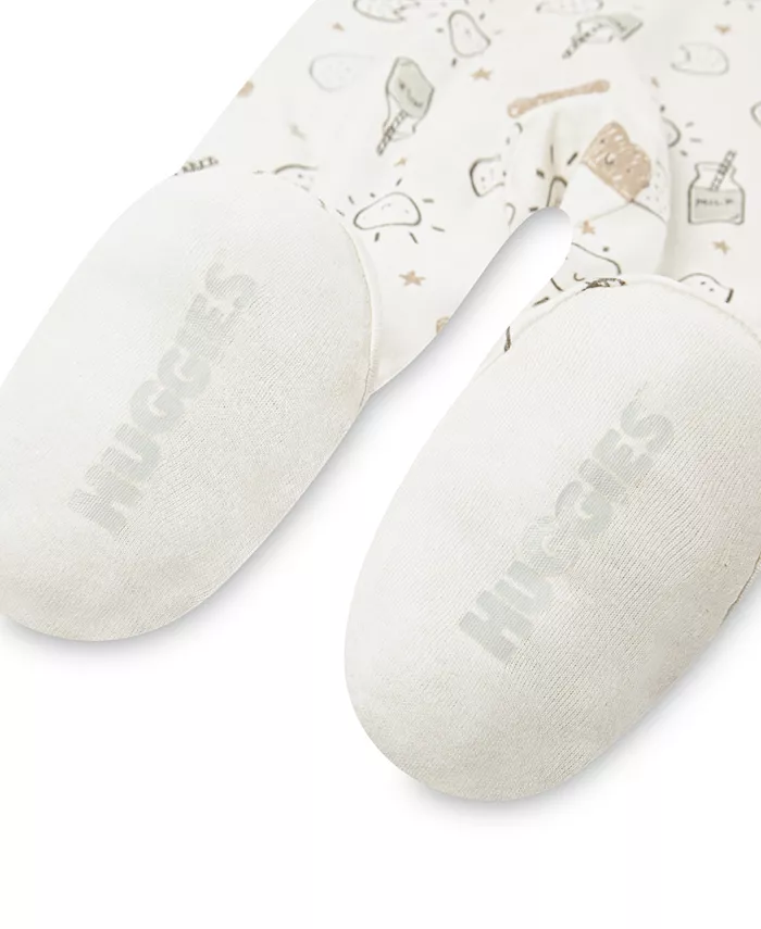 Детский комбинезон с молнией спереди и закрытыми ножками Huggies, белый — фото 3