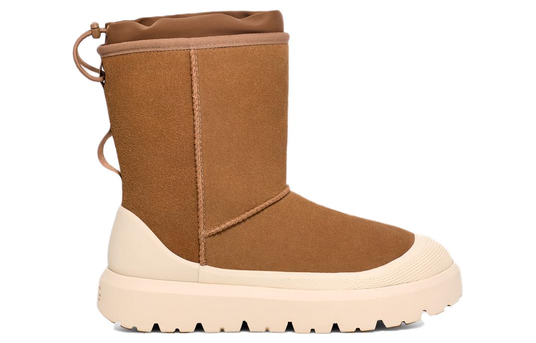 Мужские сапоги UGG короткие гибридные с резиновой подошвой, коричнево-бежевый — фото 3
