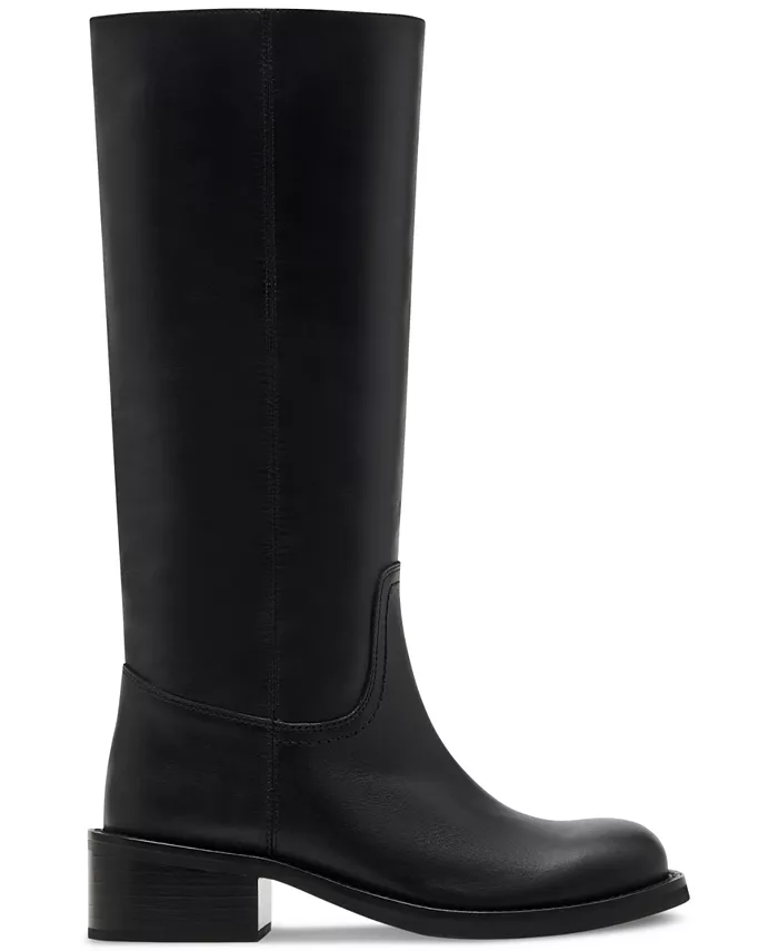 Женские сапоги Steve Madden Riggs кожаные с квадратным носком, черный — фото 2