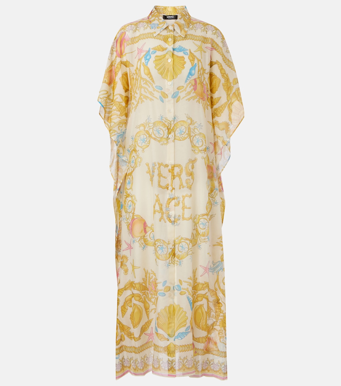 

Пляжное платье Underwater Barocco из хлопка и шелка Versace, Eggshell+Multicolor