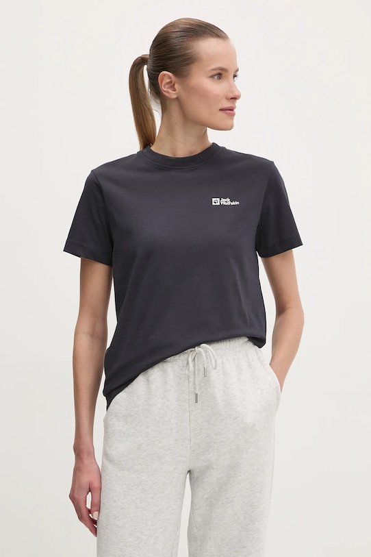 

Хлопковая футболка Jack Wolfskin, темно-синий