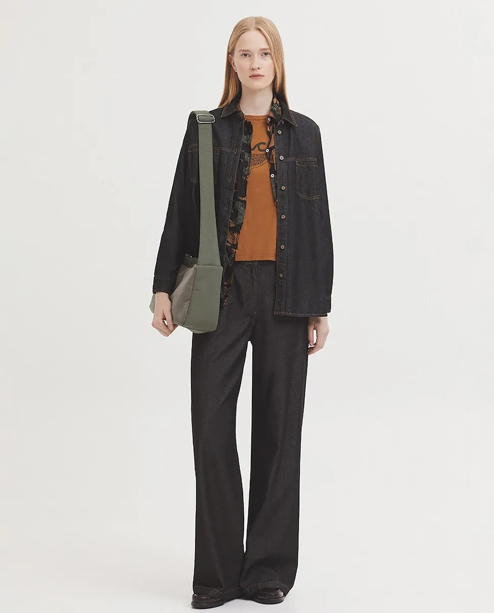 

Женские свободные джинсы средней посадки Nice Things, серый