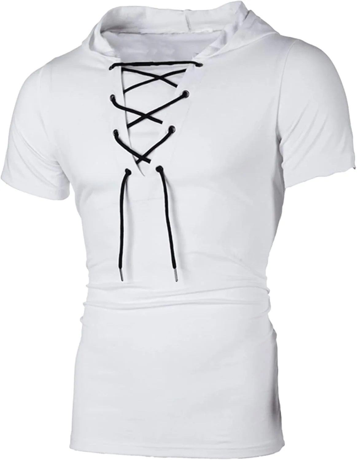 

JEsilunmaMY мужская футболка с капюшоном на шнурке, Slim, однотонная