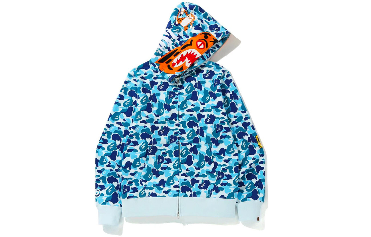 

Толстовка с капюшоном ABC Camo Tiger Full Zip Unisex MULTI A Bathing Ape, синий