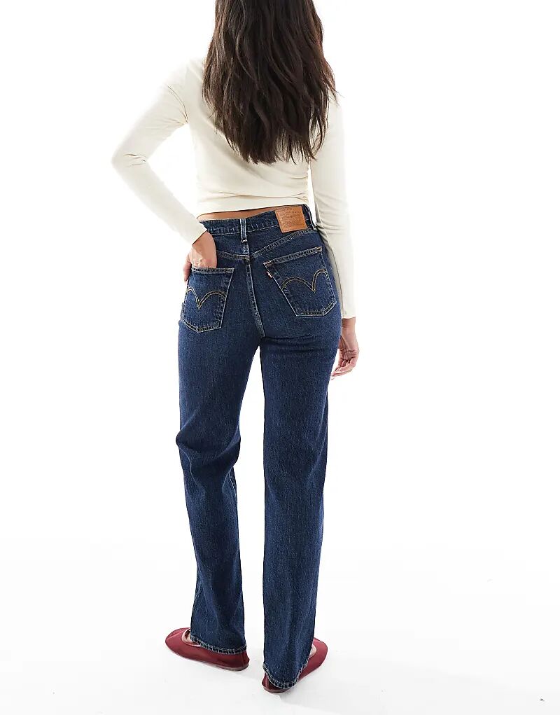 Джинсы Levi's Ribbage прямого кроя полной длины, темного цвета — фото 3