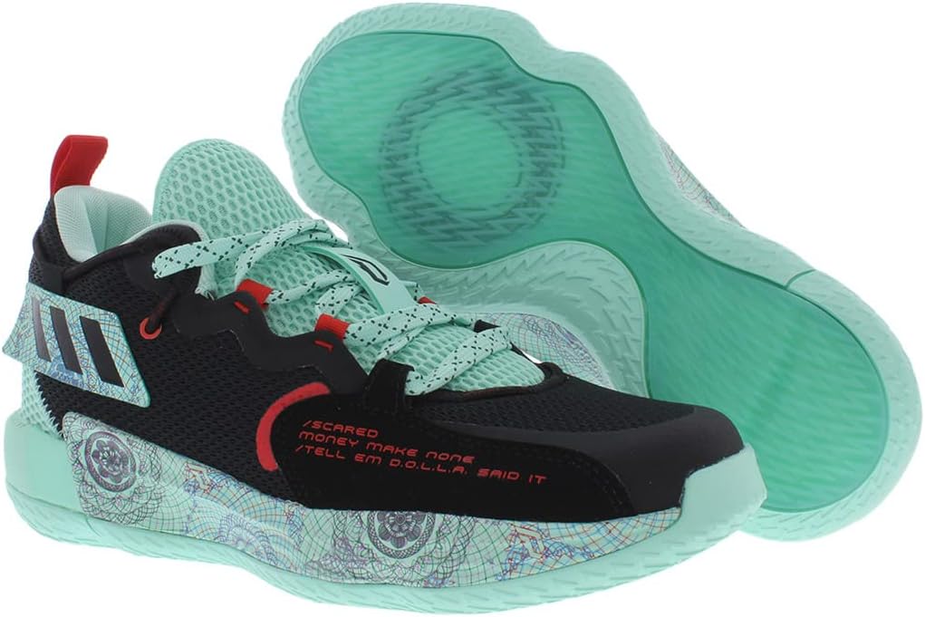 Женские кроссовки Adidas Dame 7, черный/красный/мятный/ярко-красный — фото 4