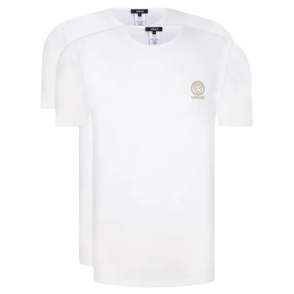 

Комплект из двух футболок приталенного кроя Versace, белый