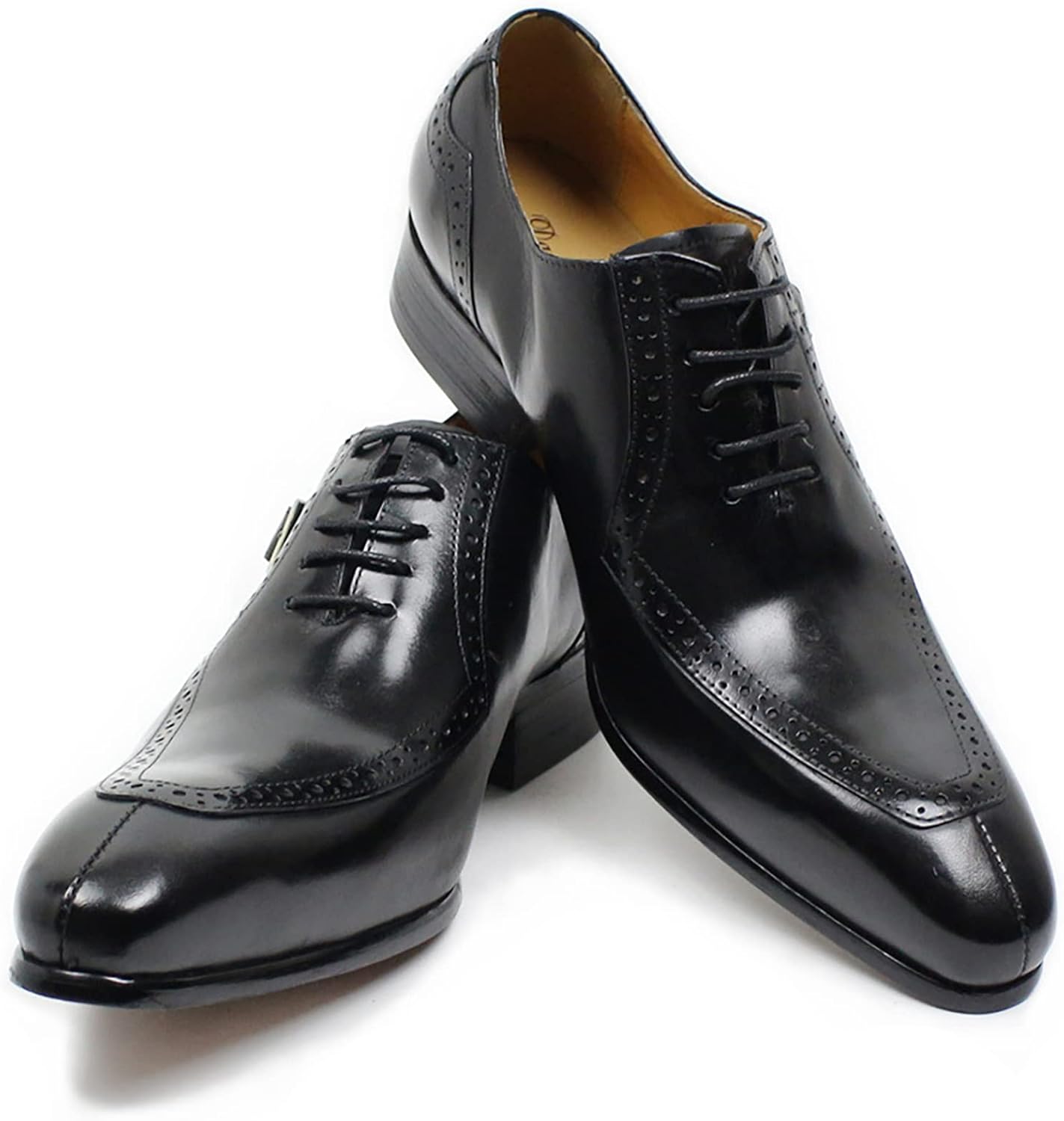 

Мужские деловые туфли из винтажной кожи с шнуровкой, броги, офисные, формальные, для свадьбы, оксфорды или дерби, черные, 41 Generic