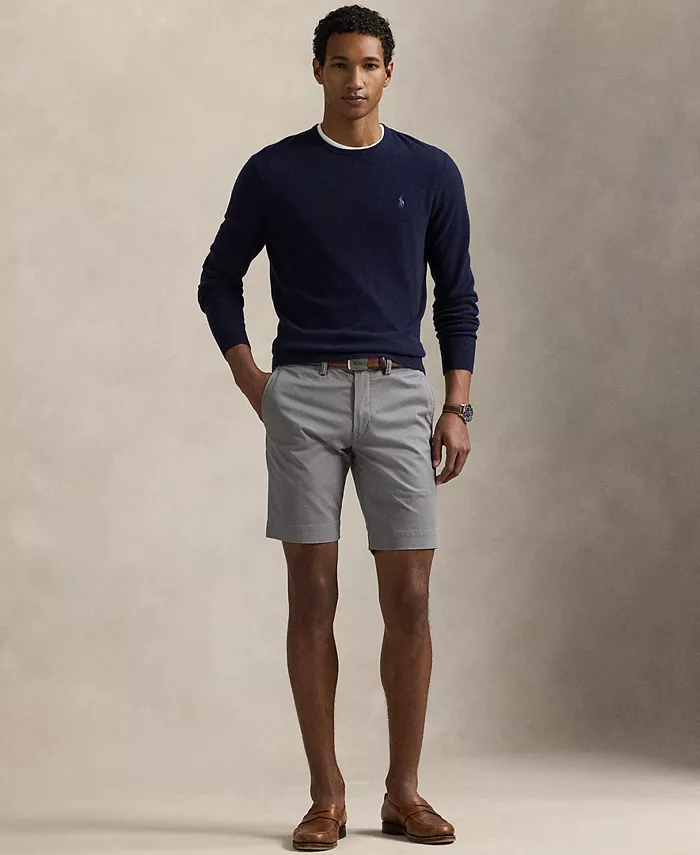 

Мужские эластичные укороченные шорты Slim Fit, длина 9,5 дюйма Polo Ralph Lauren, серый