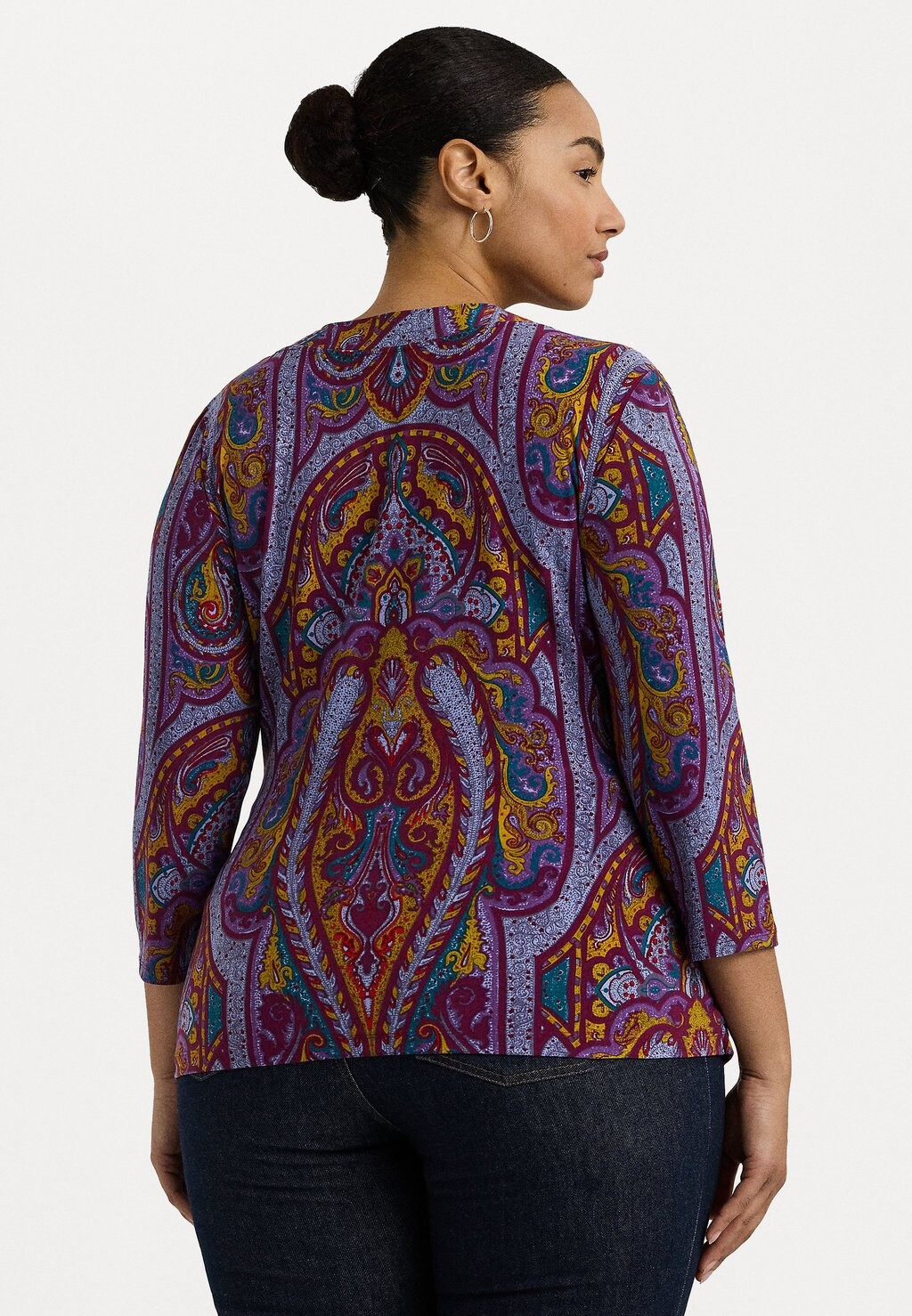 

Топ с длинными рукавами PAISLEY STRETCH JERSEY TOP Lauren Ralph Lauren Woman, розовый