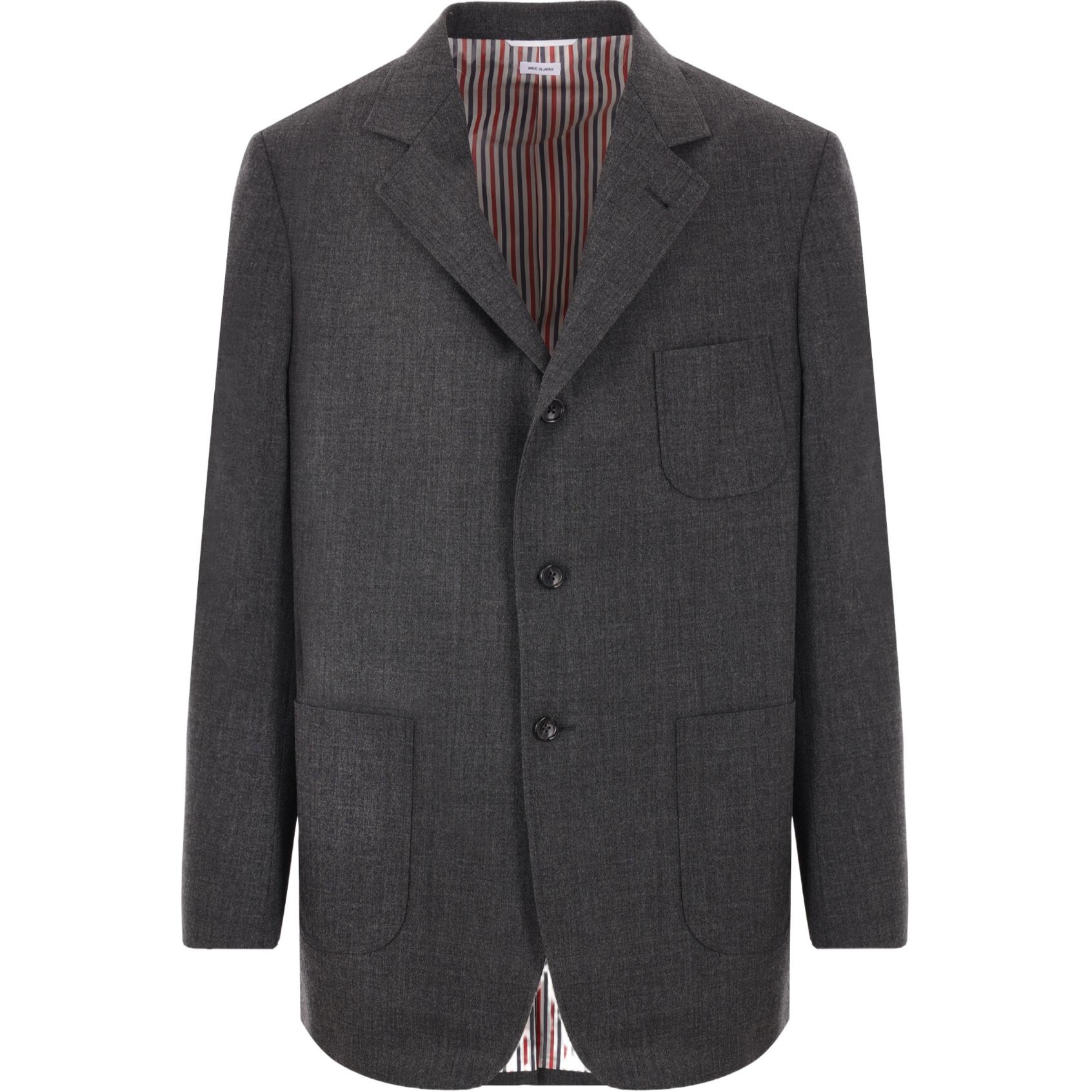

THOM BROWNE Однобортный классический пиджак, Dark Gray