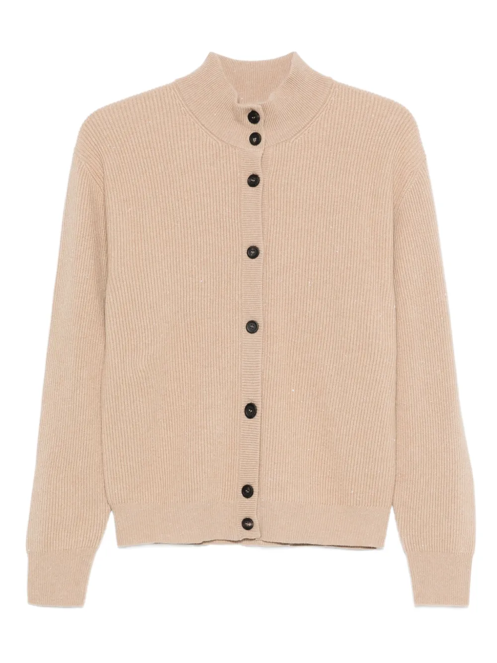 

Кардиган в рубчик с заниженной линией плеч Peserico, нейтральный