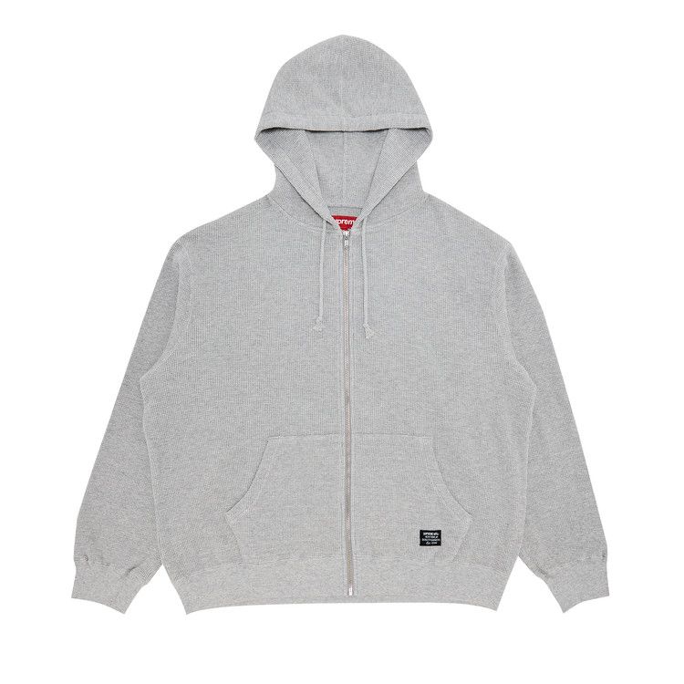 

Толстовка Supreme Hooded Zip Up Thermal, Heather Grey