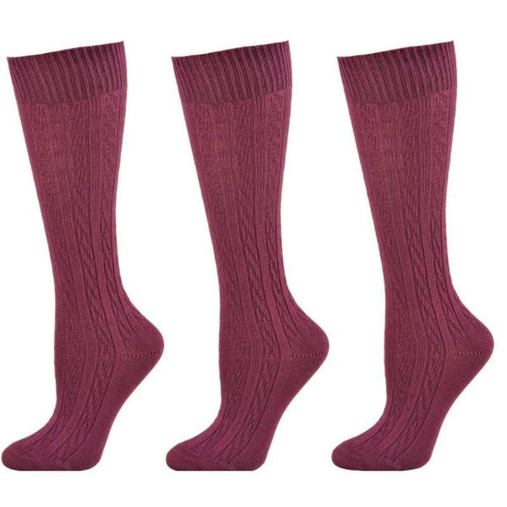 

Классические хлопковые гольфы косой вязки, упаковка из 3 пар WEAR SIERRA, цвет Maroon